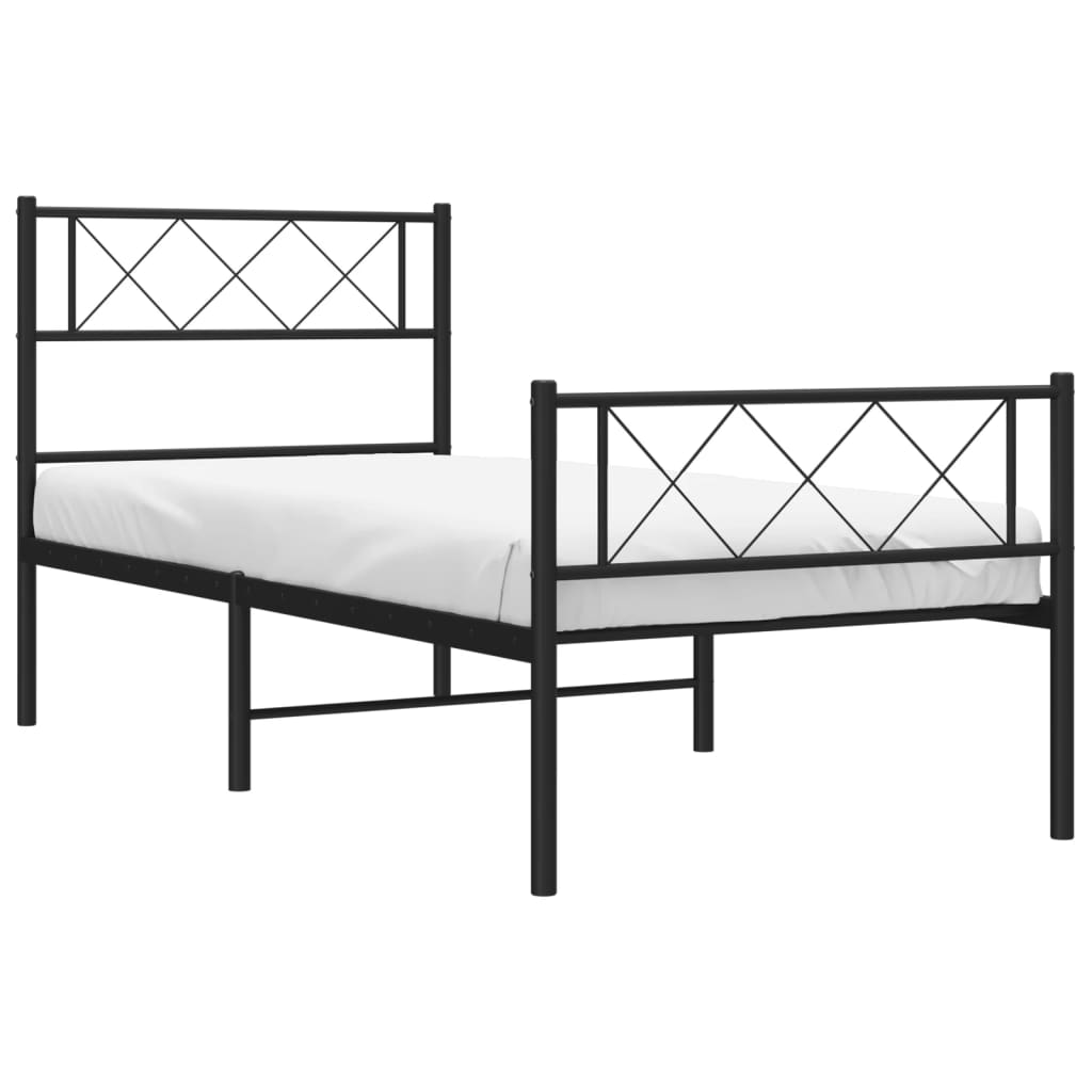 8721012190702_g_en_hd_1 vidaXL Metal Bed Frame without Mattress with Footboard Black 107x203 cm King Single - Image 3