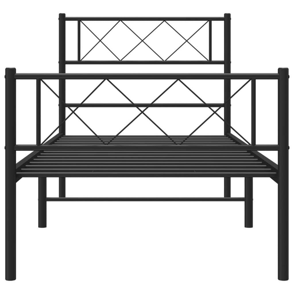 8721012190702_g_en_hd_2 vidaXL Metal Bed Frame without Mattress with Footboard Black 107x203 cm King Single - Image 4