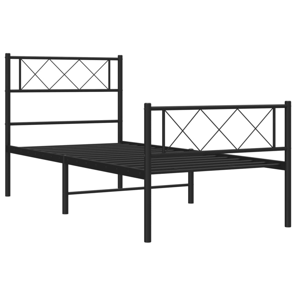8721012190702_g_en_hd_3 vidaXL Metal Bed Frame without Mattress with Footboard Black 107x203 cm King Single - Image 5