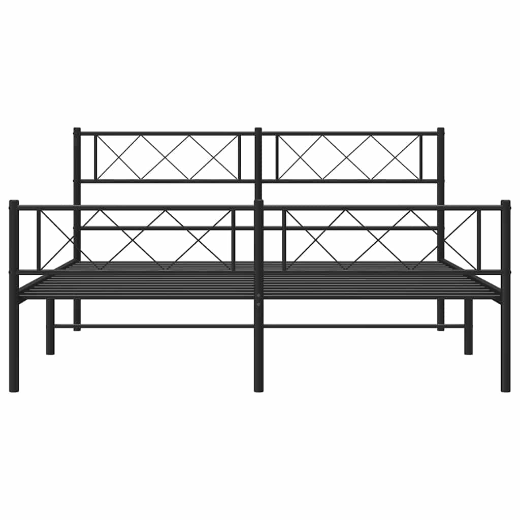 8721012190733_g_en_hd_3 vidaXL Metal Bed Frame without Mattress with Footboard Black 135x190 cm - Image 5
