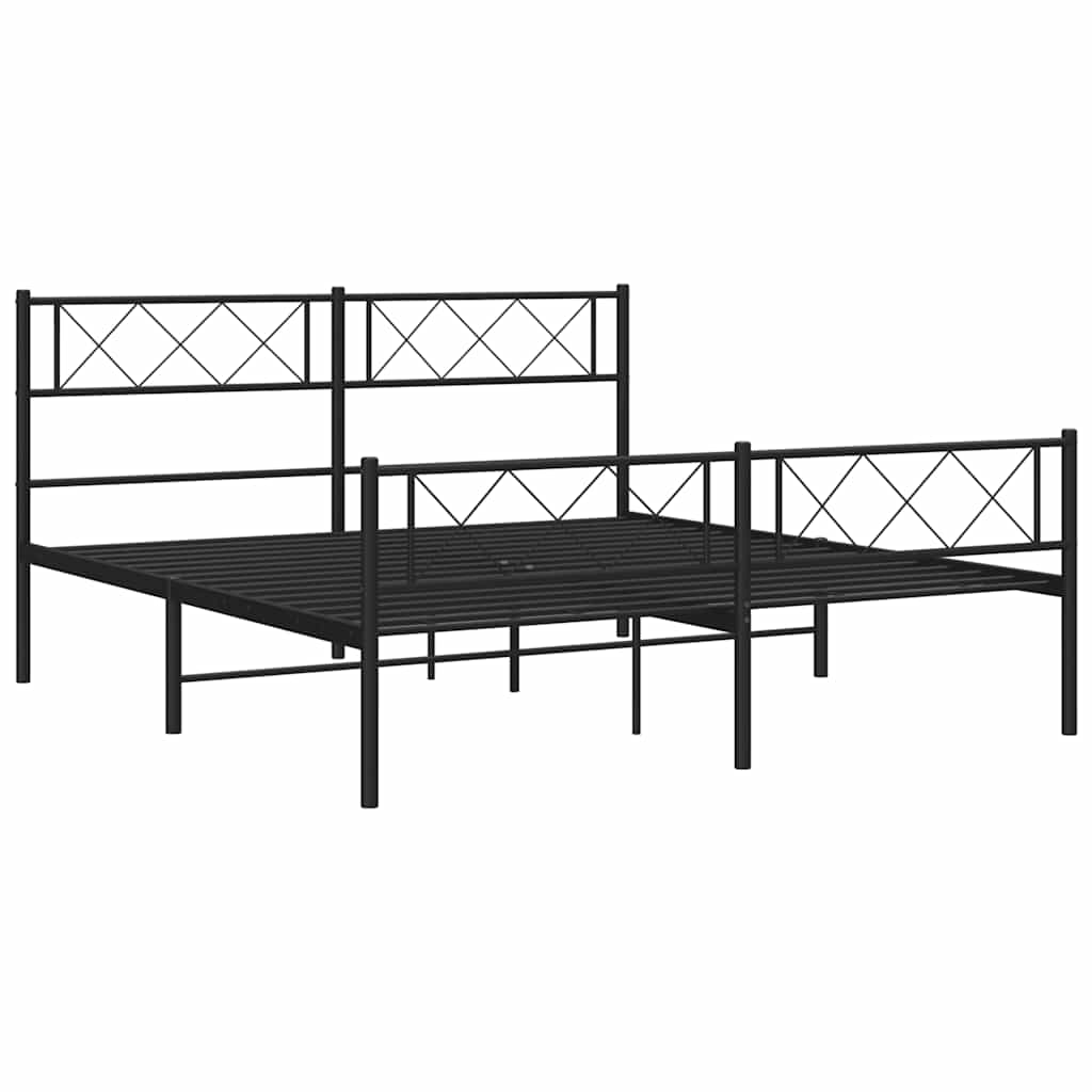 8721012190733_g_en_hd_4 vidaXL Metal Bed Frame without Mattress with Footboard Black 135x190 cm - Image 6