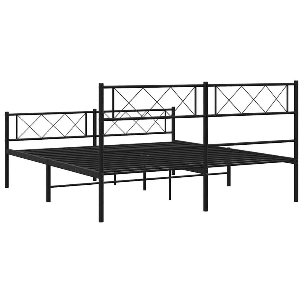 8721012190733_g_en_hd_6 vidaXL Metal Bed Frame without Mattress with Footboard Black 135x190 cm - Image 8