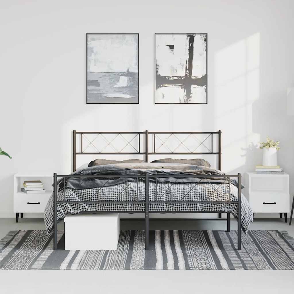 8721012190764_g_en_hd_1 vidaXL Metal Bed Frame without Mattress with Footboard Black 150x200 cm - Image 3