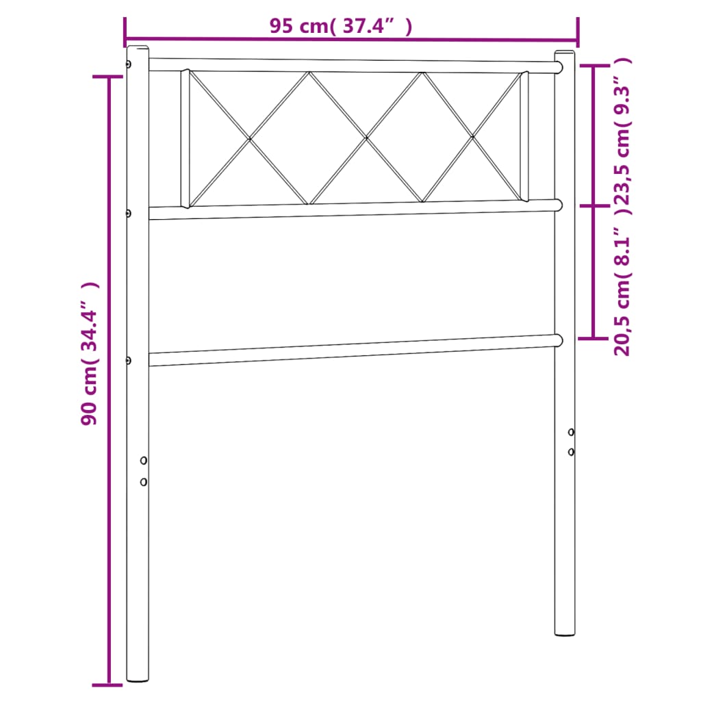 8721012190849_g_en_hd_4 vidaXL Metal Headboard Black 90 cm - Image 6
