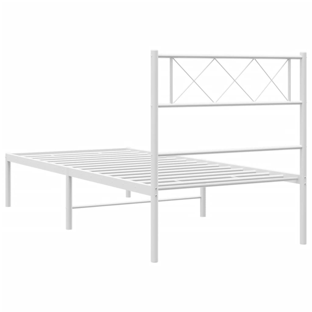 8721012191013_g_en_hd_5 vidaXL Metal Bed Frame without Mattress with Headboard White 107x203 cm King Single - Image 7