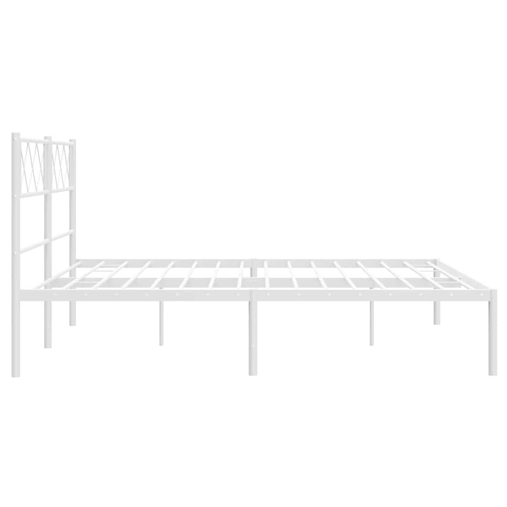 8721012191075_g_en_hd_5 vidaXL Metal Bed Frame without Mattress with Headboard White 150x200 cm - Image 7