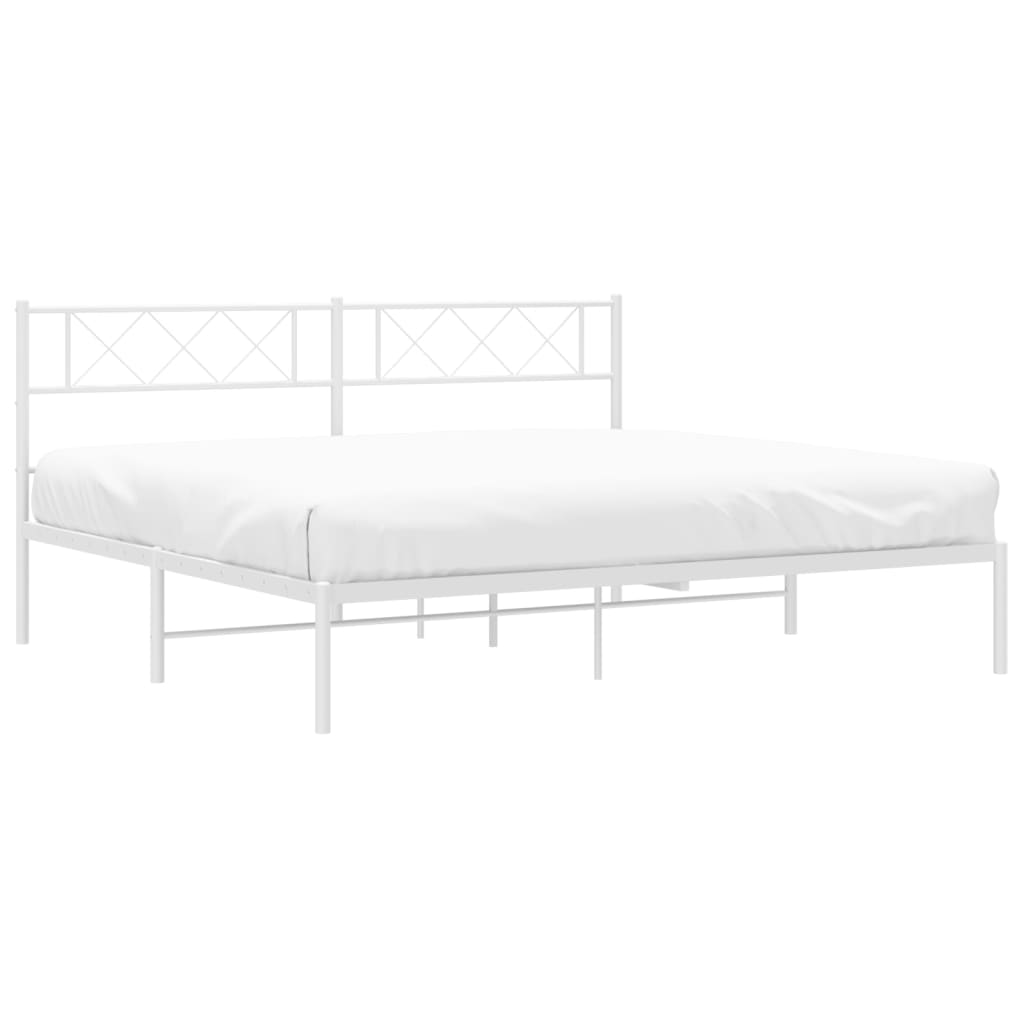 8721012191099_g_en_hd_1 vidaXL Metal Bed Frame without Mattress with Headboard White 183x203 cm King - Image 3