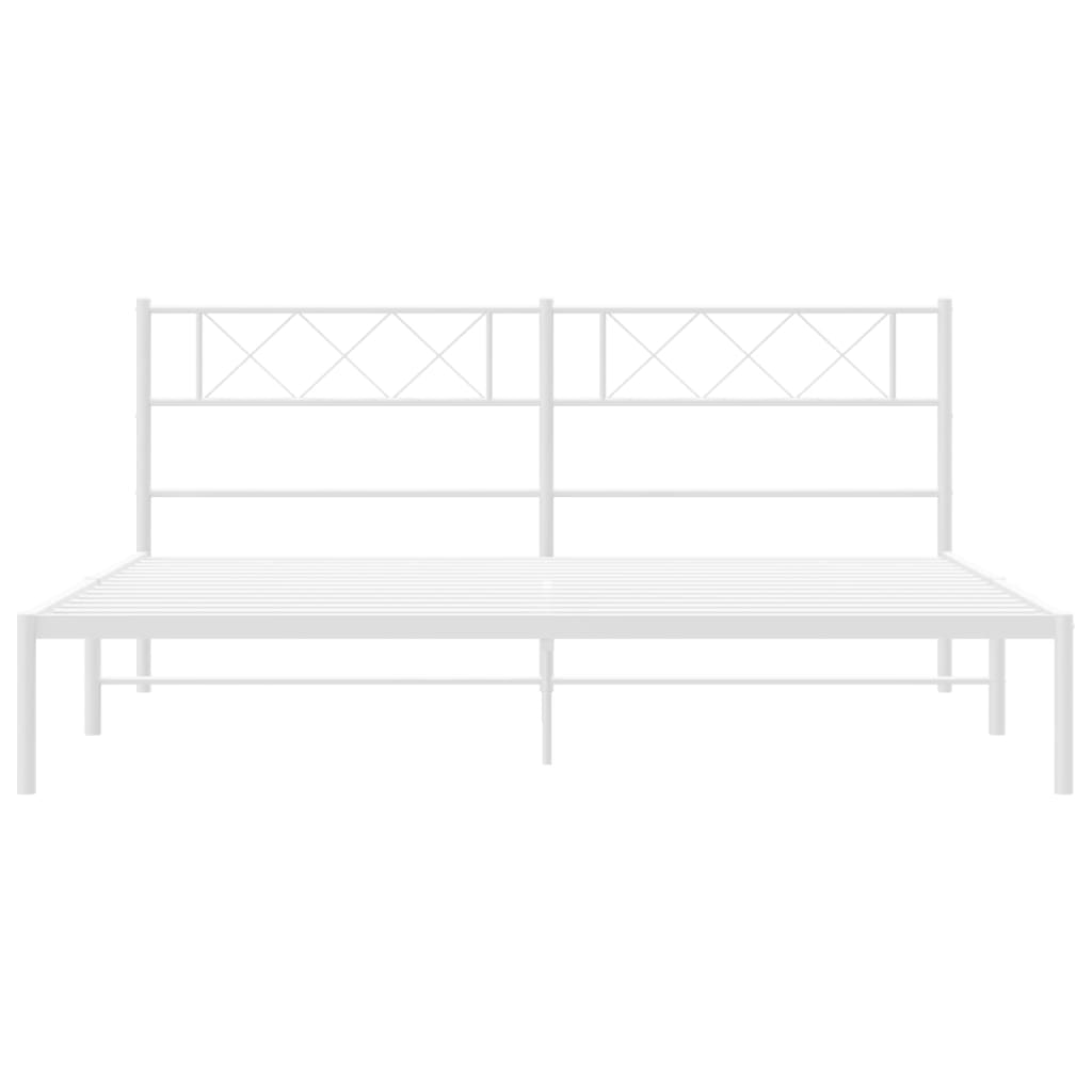 8721012191099_g_en_hd_3 vidaXL Metal Bed Frame without Mattress with Headboard White 183x203 cm King - Image 5