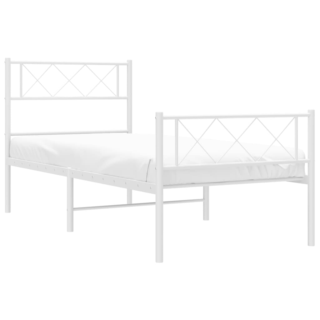 8721012191198_g_en_hd_1 vidaXL Metal Bed Frame without Mattress with Footboard White 107x203 cm King Single - Image 3