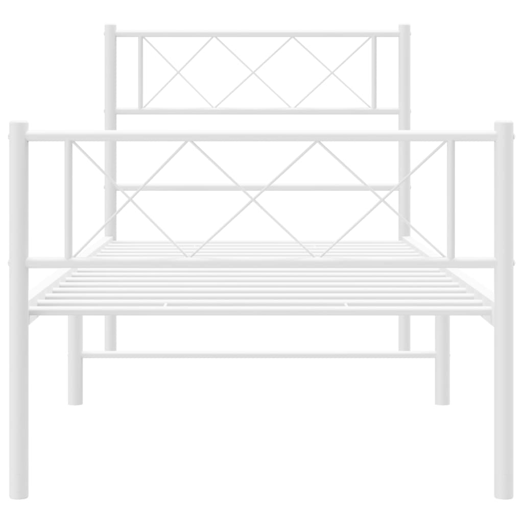 8721012191198_g_en_hd_2 vidaXL Metal Bed Frame without Mattress with Footboard White 107x203 cm King Single - Image 4