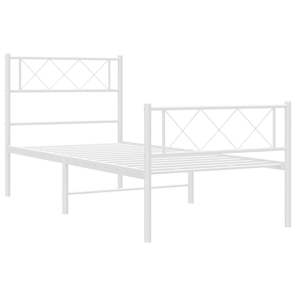 8721012191198_g_en_hd_3 vidaXL Metal Bed Frame without Mattress with Footboard White 107x203 cm King Single - Image 5