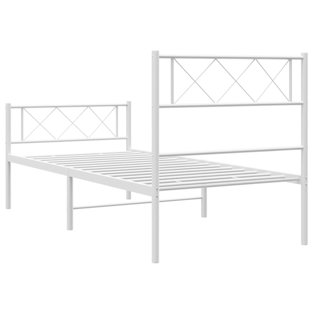 8721012191198_g_en_hd_5 vidaXL Metal Bed Frame without Mattress with Footboard White 107x203 cm King Single - Image 7