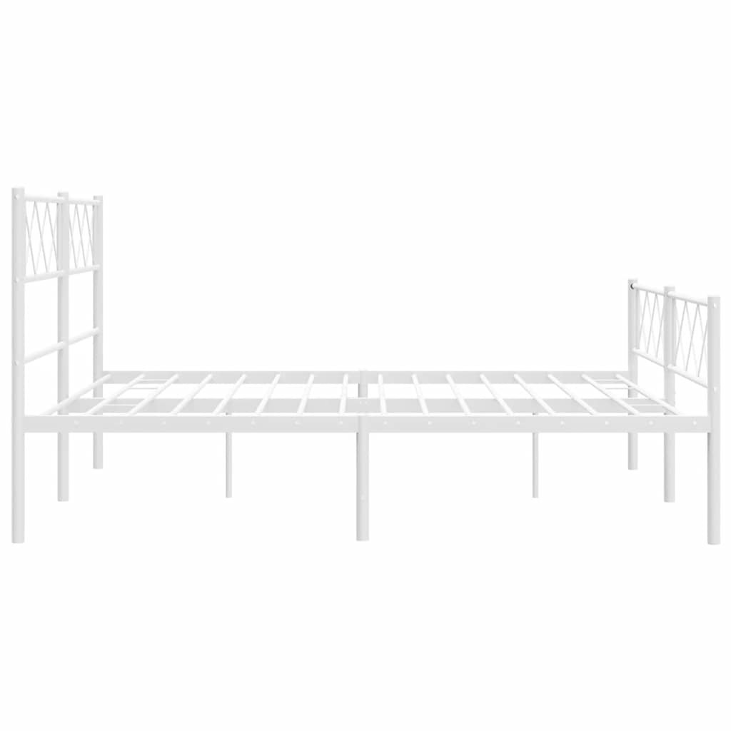8721012191228_g_en_hd_5 vidaXL Metal Bed Frame without Mattress with Footboard White 135x190 cm - Image 7