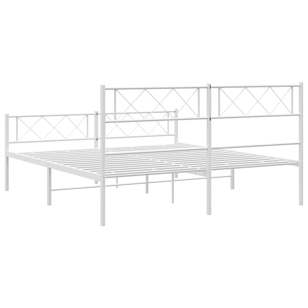 8721012191228_g_en_hd_6 vidaXL Metal Bed Frame without Mattress with Footboard White 135x190 cm - Image 8