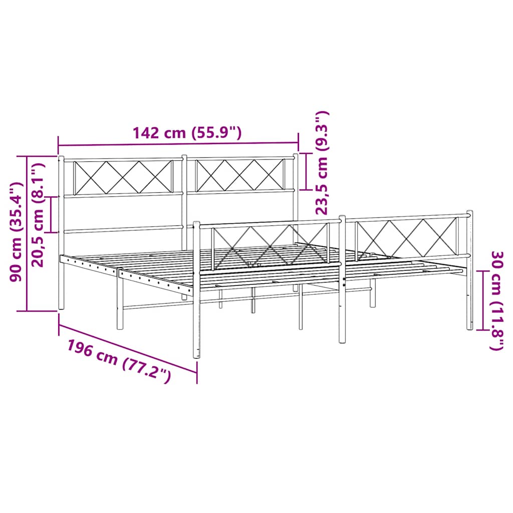 8721012191228_g_en_hd_8 vidaXL Metal Bed Frame without Mattress with Footboard White 135x190 cm - Image 10