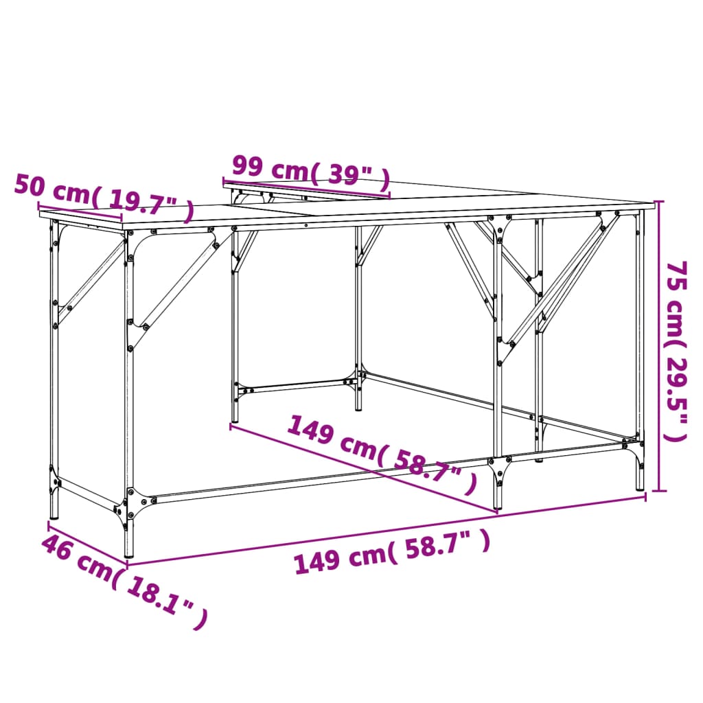 8721012193642_g_en_hd_7 vidaXL Desk Black 149x149x75 cm Engineered Wood - Image 10