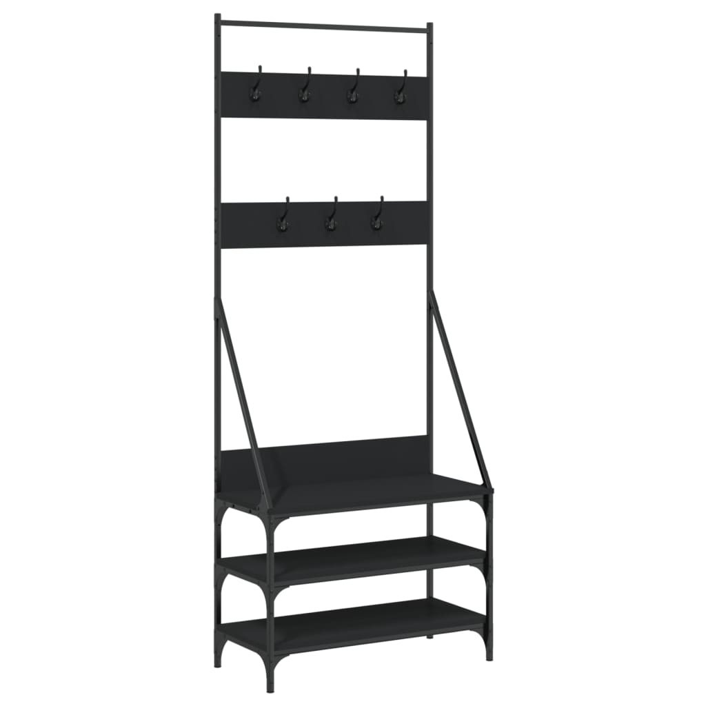 8721012196094_a_en_hd_1 vidaXL Clothes Rack with Shoe Storage Black 72x34x184 cm - Image 2
