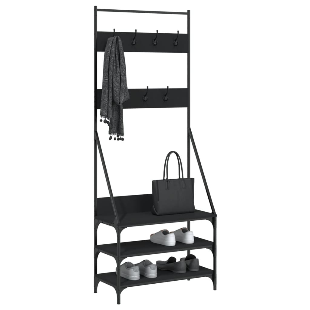 8721012196094_g_en_hd_1 vidaXL Clothes Rack with Shoe Storage Black 72x34x184 cm - Image 4