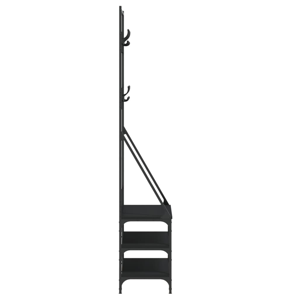 8721012196094_g_en_hd_3 vidaXL Clothes Rack with Shoe Storage Black 72x34x184 cm - Image 6