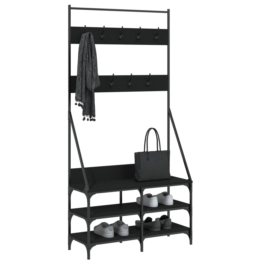 8721012196148_g_en_hd_1 vidaXL Clothes Rack with Shoe Storage Black 90x34x184 cm - Image 4