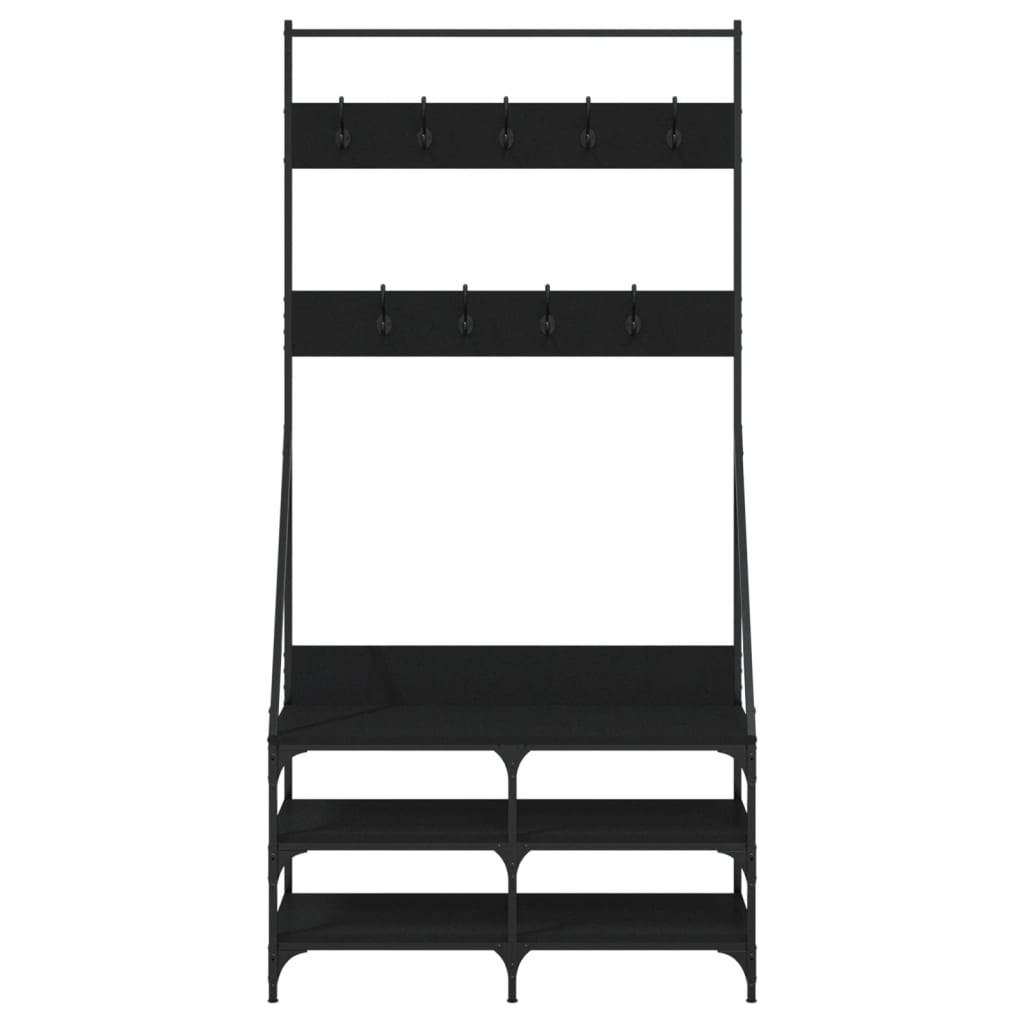 8721012196148_g_en_hd_2 vidaXL Clothes Rack with Shoe Storage Black 90x34x184 cm - Image 5