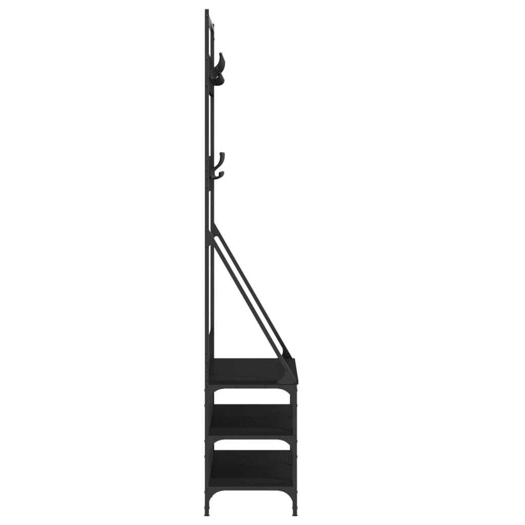 8721012196148_g_en_hd_3 vidaXL Clothes Rack with Shoe Storage Black 90x34x184 cm - Image 6