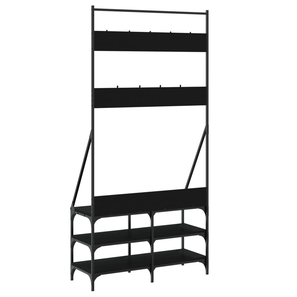 8721012196148_g_en_hd_4 vidaXL Clothes Rack with Shoe Storage Black 90x34x184 cm - Image 7