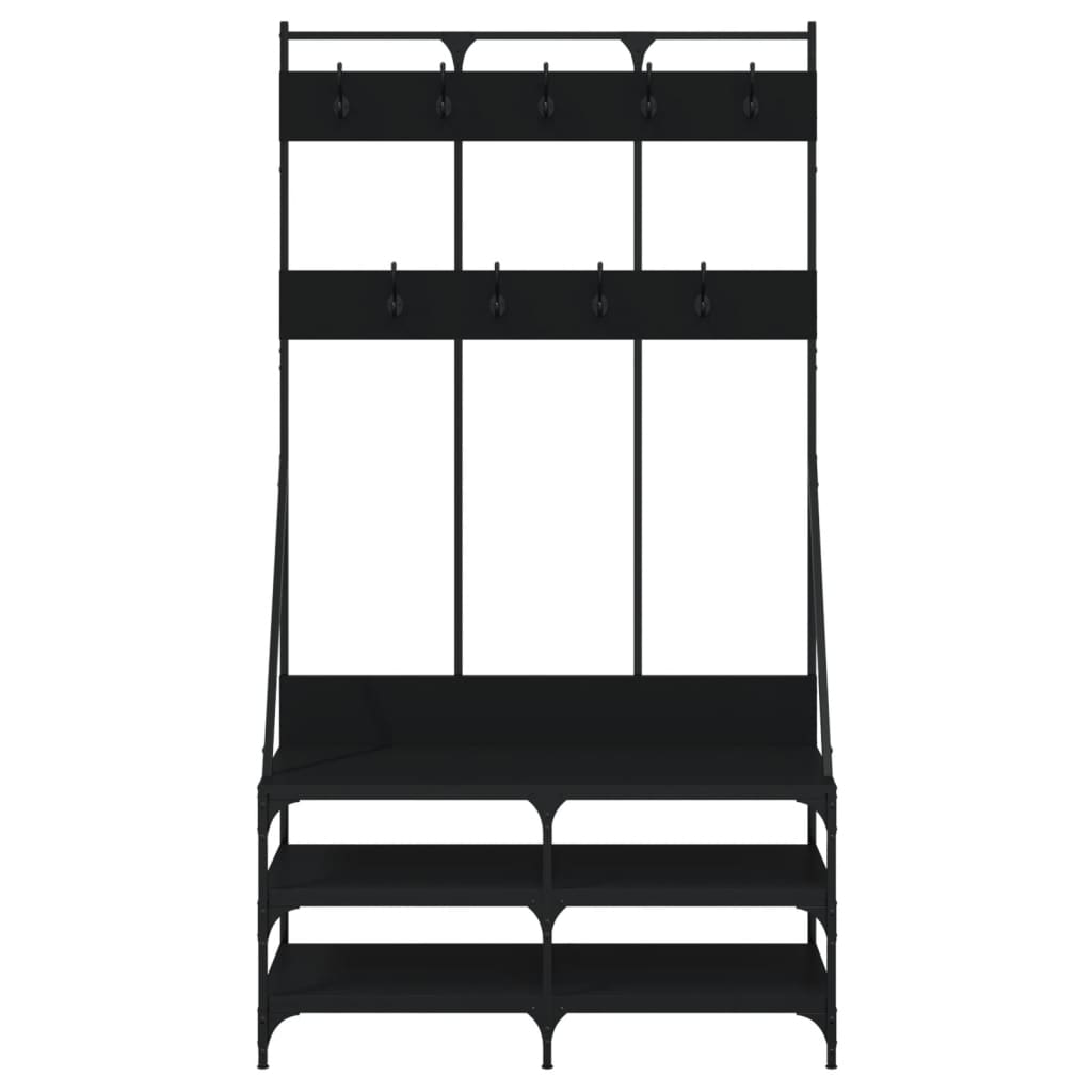 8721012196193_g_en_hd_2 vidaXL Clothes Rack with Shoe Storage Black 100x40x184 cm - Image 5