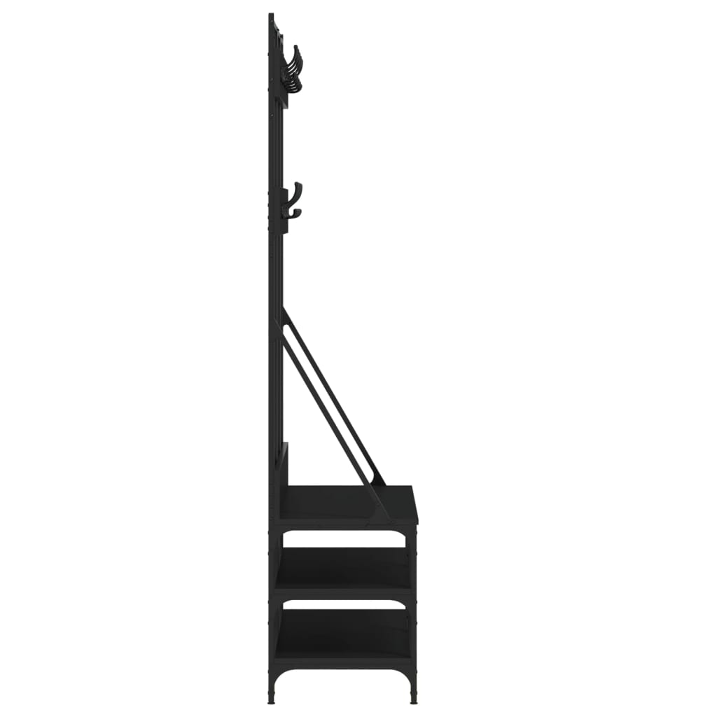8721012196193_g_en_hd_3 vidaXL Clothes Rack with Shoe Storage Black 100x40x184 cm - Image 6
