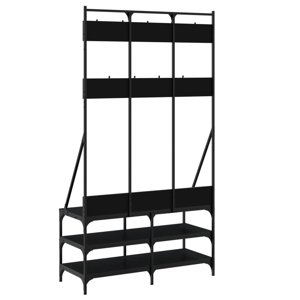 8721012196193_g_en_hd_4 vidaXL Clothes Rack with Shoe Storage Black 100x40x184 cm - Image 7