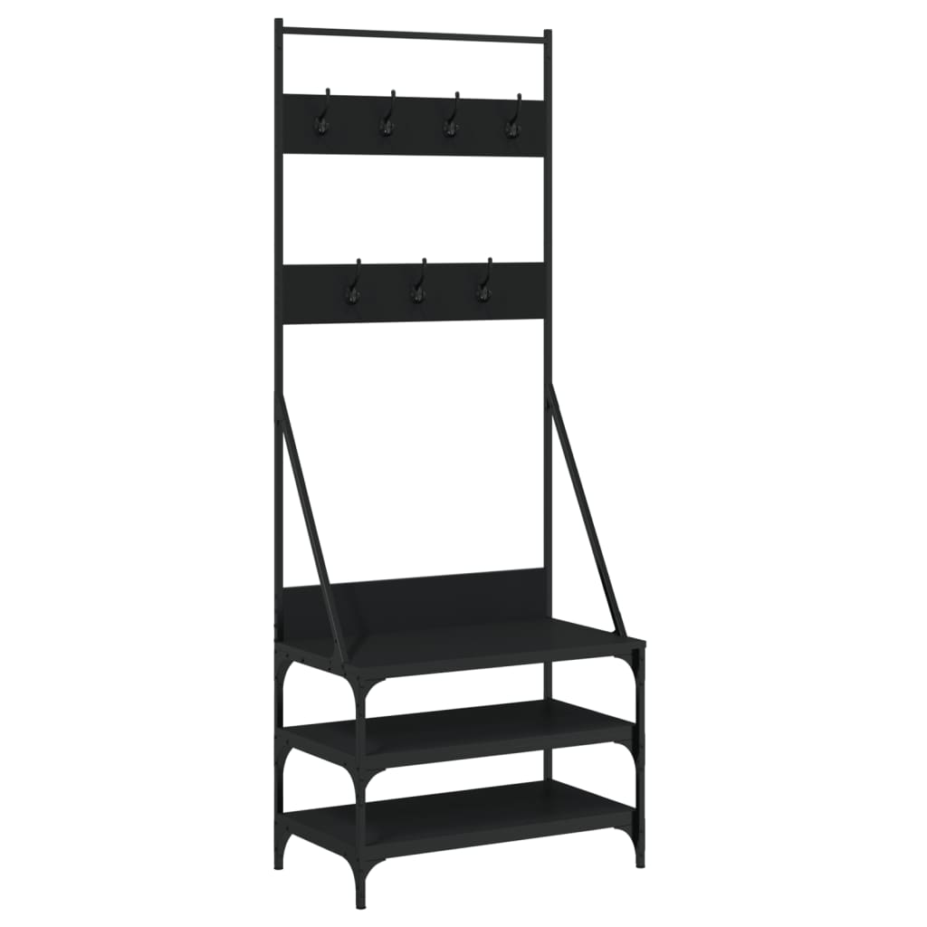 8721012196247_a_en_hd_1 vidaXL Clothes Rack with Shoe Storage Black 70x40x184 cm - Image 2