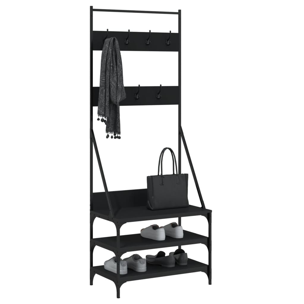 8721012196247_g_en_hd_1 vidaXL Clothes Rack with Shoe Storage Black 70x40x184 cm - Image 4