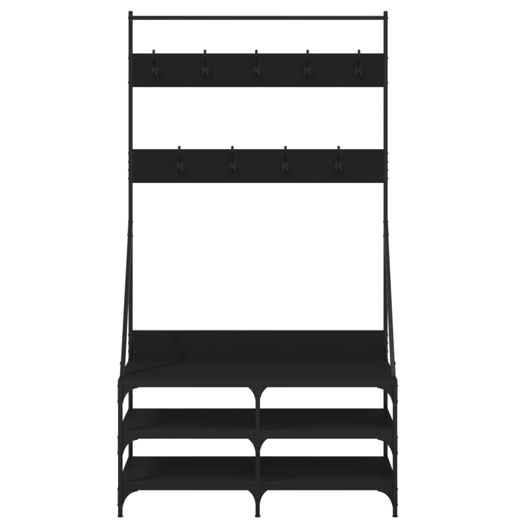 8721012196292_g_en_hd_2 vidaXL Clothes Rack with Shoe Storage Black 100x40x184 cm - Image 5