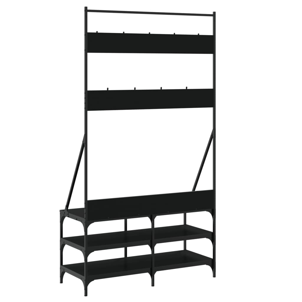 8721012196292_g_en_hd_4 vidaXL Clothes Rack with Shoe Storage Black 100x40x184 cm - Image 7