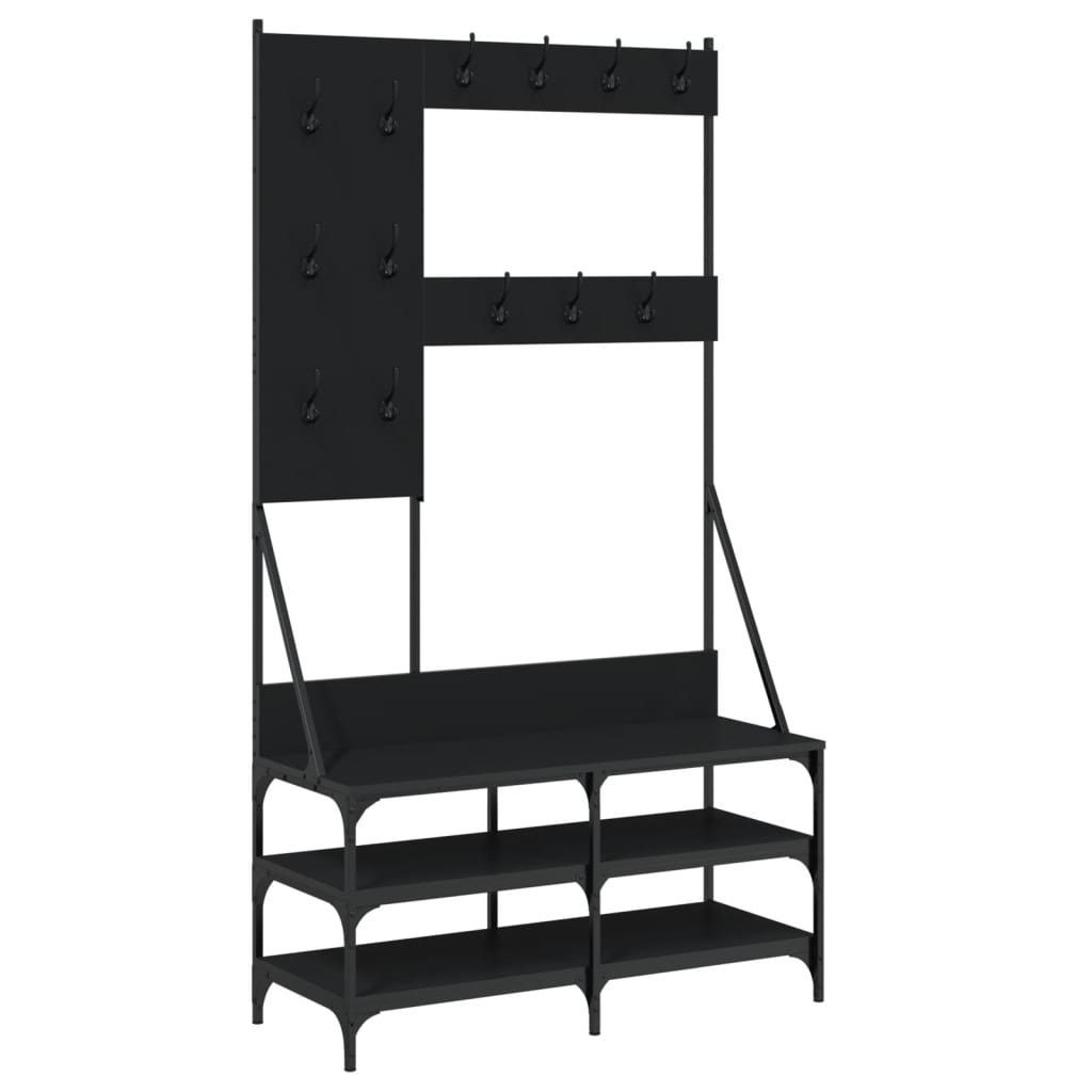 8721012196346_a_en_hd_1 vidaXL Clothes Rack with Shoe Storage Black 100x40x184 cm - Image 2
