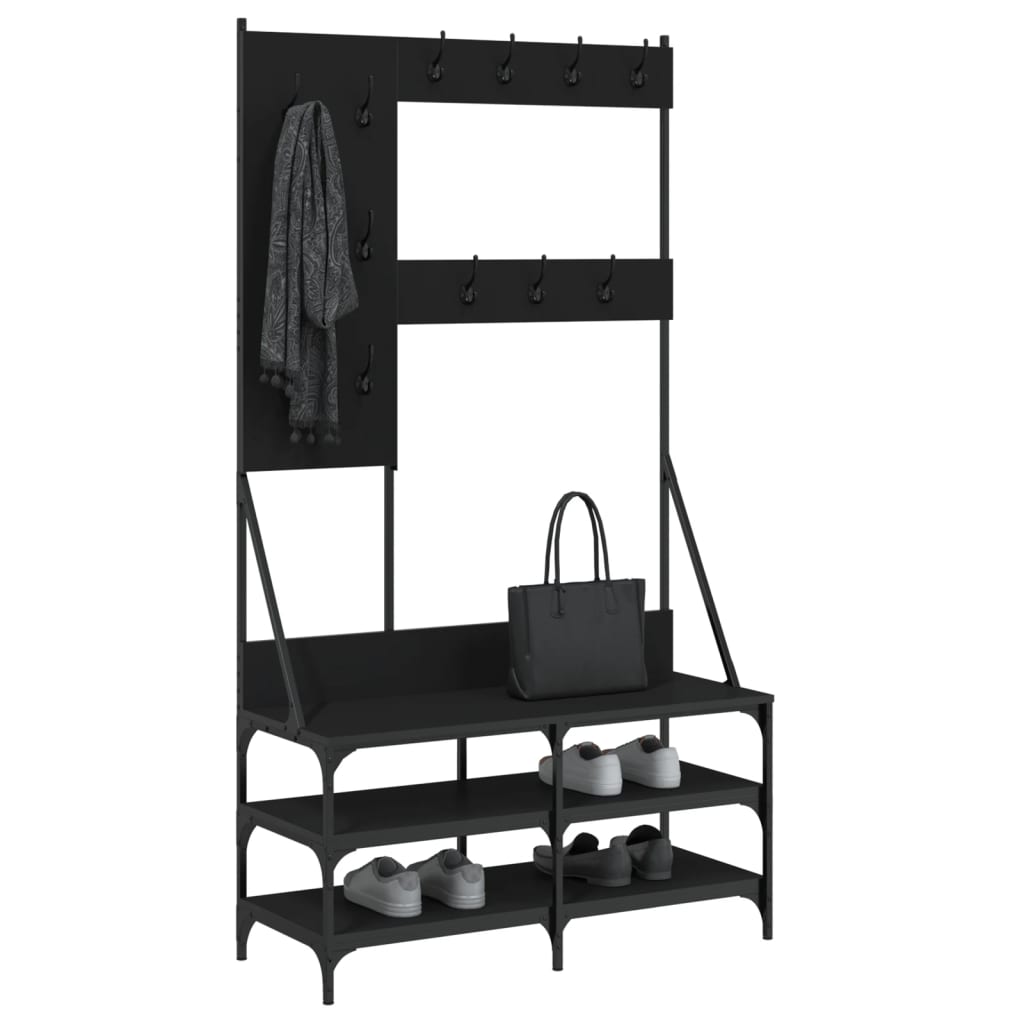 8721012196346_g_en_hd_1 vidaXL Clothes Rack with Shoe Storage Black 100x40x184 cm - Image 4