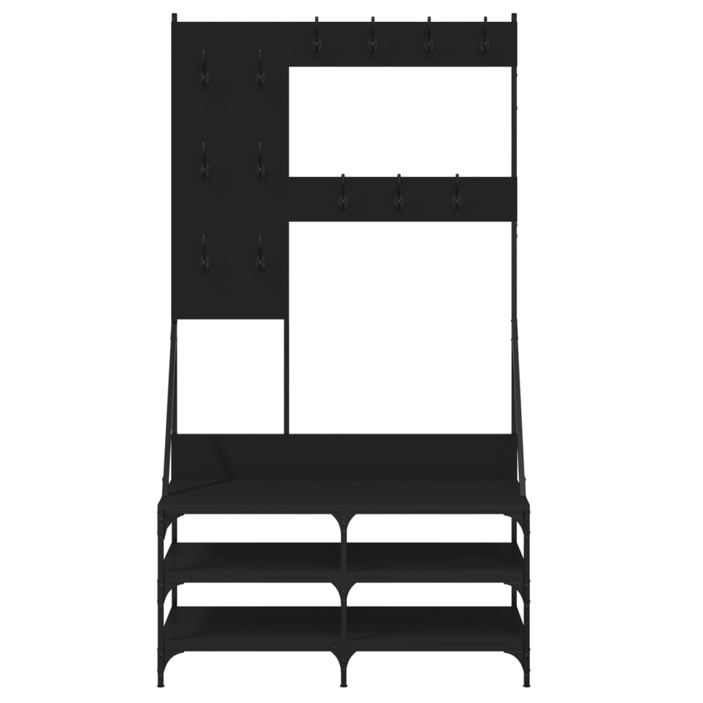 8721012196346_g_en_hd_2 vidaXL Clothes Rack with Shoe Storage Black 100x40x184 cm - Image 5