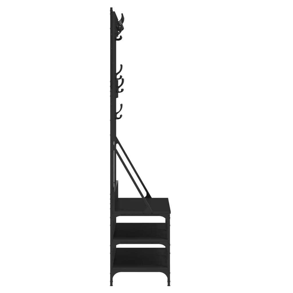 8721012196346_g_en_hd_3 vidaXL Clothes Rack with Shoe Storage Black 100x40x184 cm - Image 6