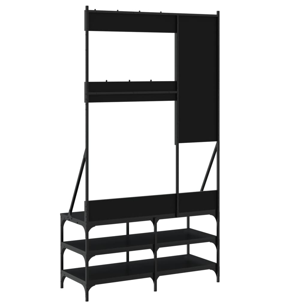 8721012196346_g_en_hd_4 vidaXL Clothes Rack with Shoe Storage Black 100x40x184 cm - Image 7
