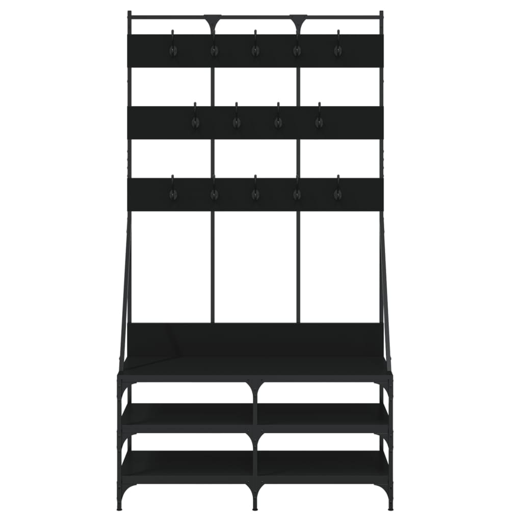 8721012196391_g_en_hd_2 vidaXL Clothes Rack with Shoe Storage Black 100x40x184 cm - Image 5