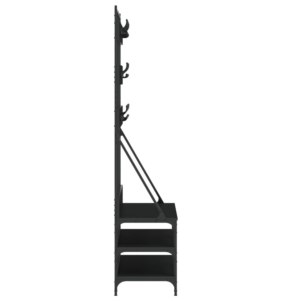 8721012196391_g_en_hd_3 vidaXL Clothes Rack with Shoe Storage Black 100x40x184 cm - Image 6