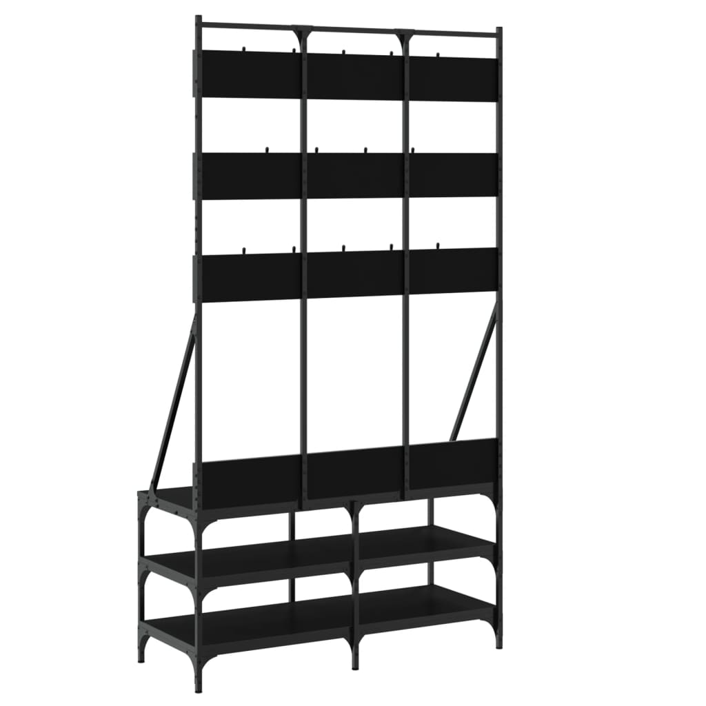 8721012196391_g_en_hd_4 vidaXL Clothes Rack with Shoe Storage Black 100x40x184 cm - Image 7