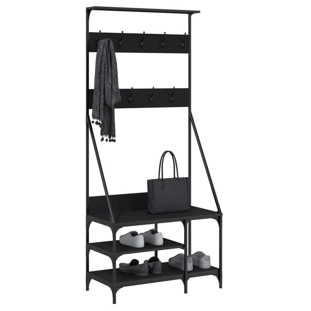 8721012196445_g_en_hd_1 vidaXL Clothes Rack with Shoe Storage Black 80x40x184 cm - Image 4
