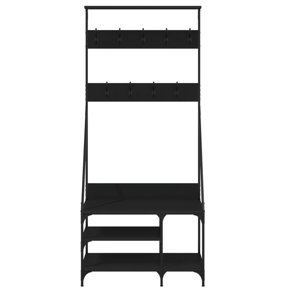 8721012196445_g_en_hd_2 vidaXL Clothes Rack with Shoe Storage Black 80x40x184 cm - Image 5