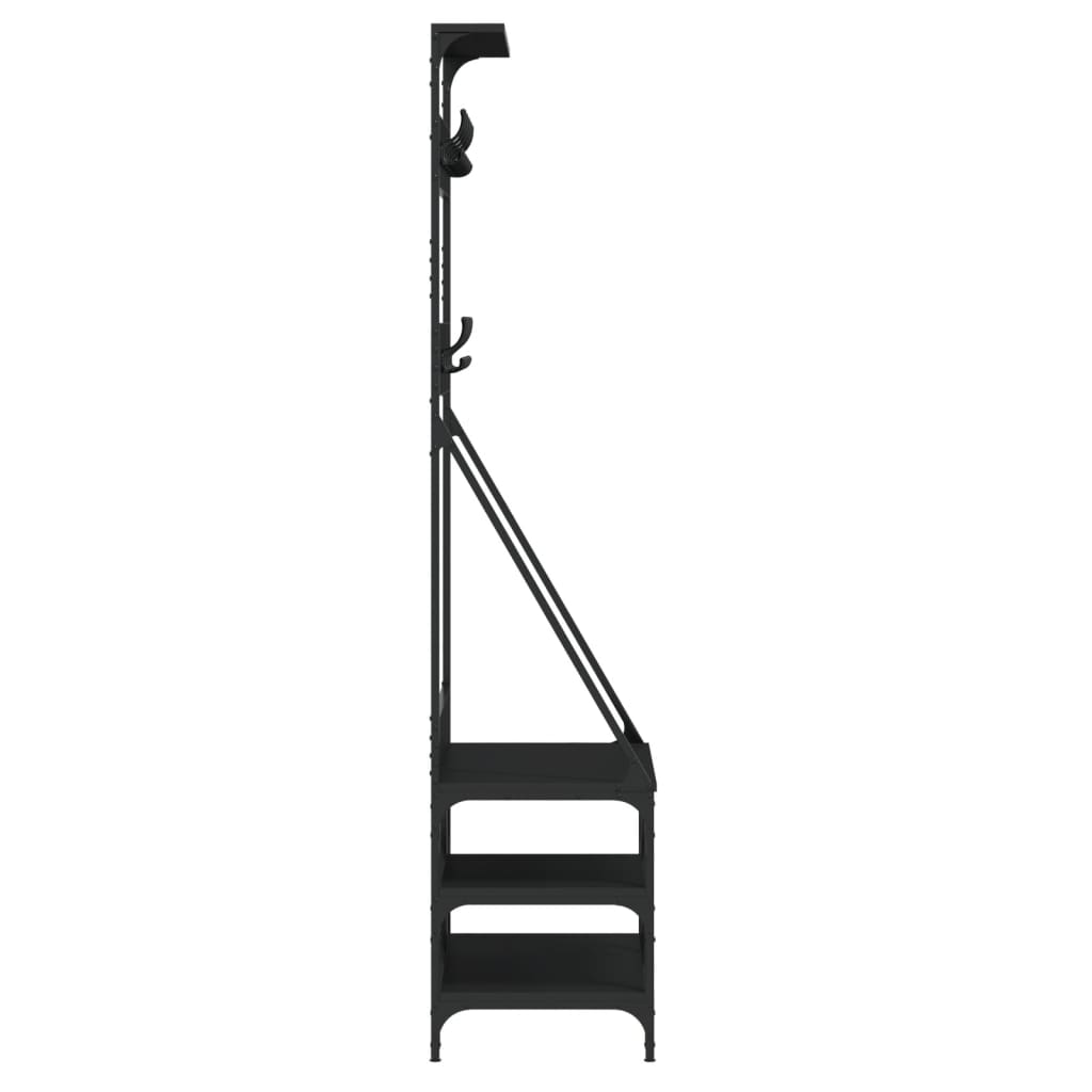 8721012196445_g_en_hd_3 vidaXL Clothes Rack with Shoe Storage Black 80x40x184 cm - Image 6