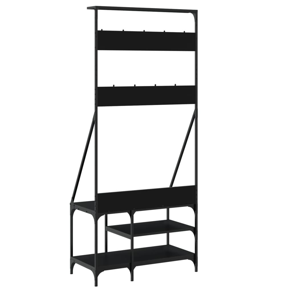 8721012196445_g_en_hd_4 vidaXL Clothes Rack with Shoe Storage Black 80x40x184 cm - Image 7