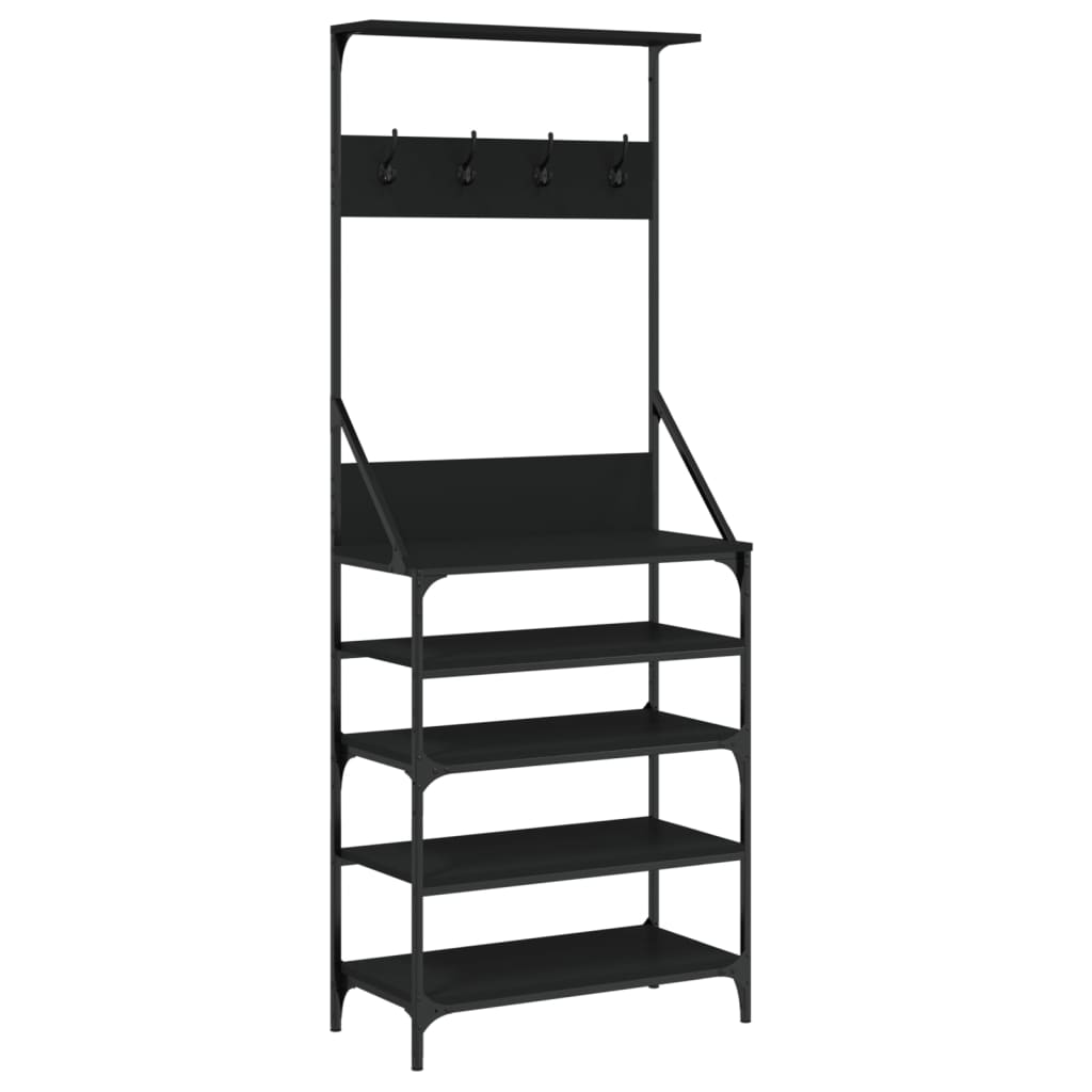 8721012196544_a_en_hd_1 vidaXL Clothes Rack with Shoe Storage Black 70x34x184 cm - Image 2
