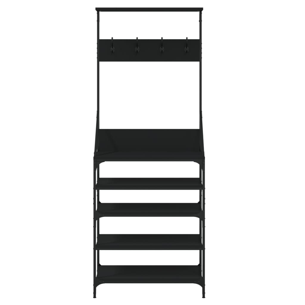 8721012196544_g_en_hd_2 vidaXL Clothes Rack with Shoe Storage Black 70x34x184 cm - Image 5