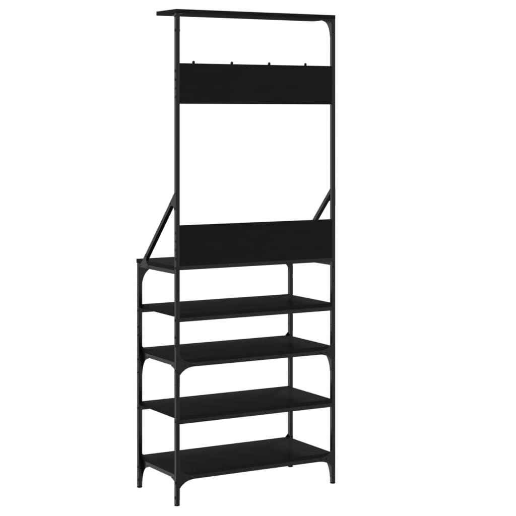 8721012196544_g_en_hd_4 vidaXL Clothes Rack with Shoe Storage Black 70x34x184 cm - Image 7