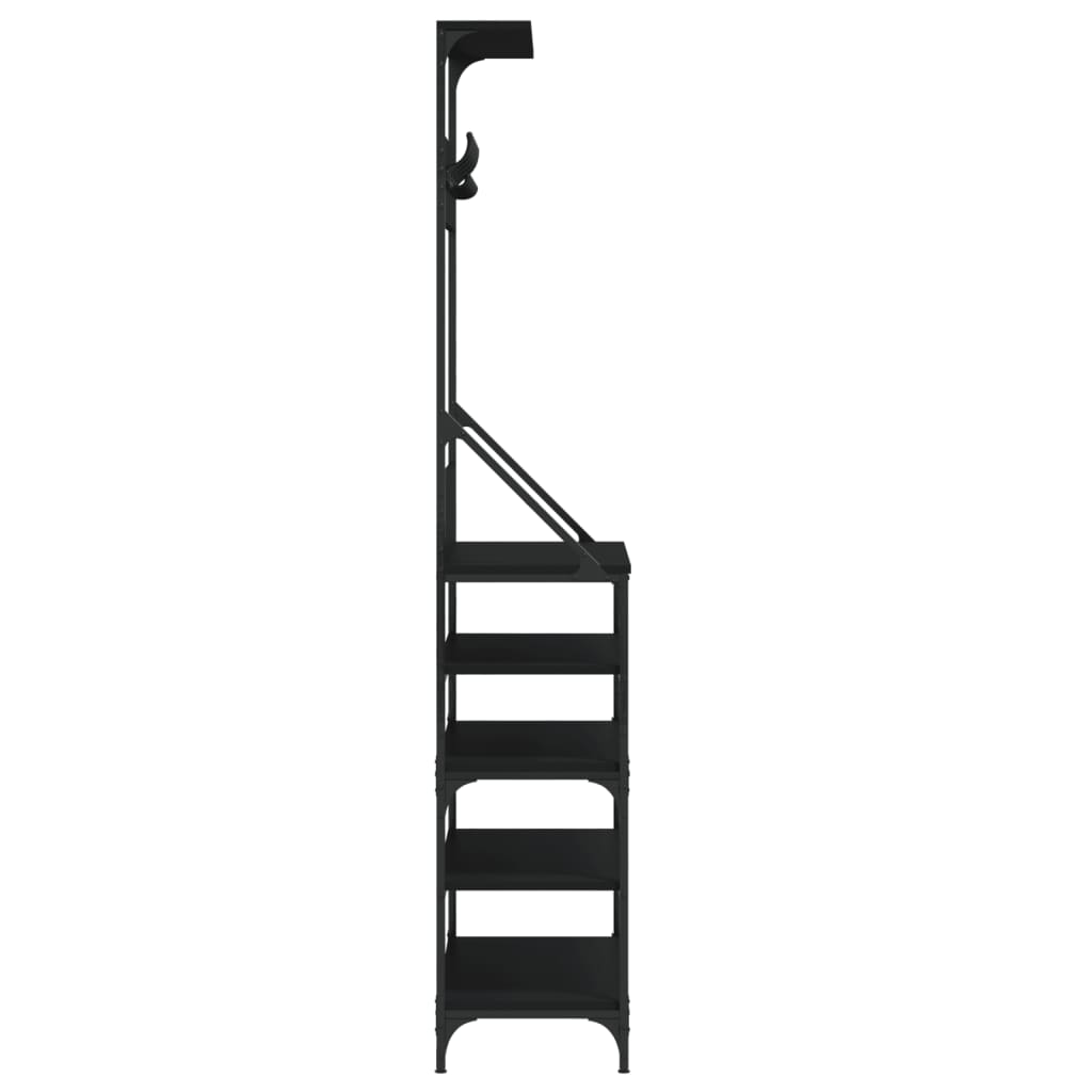 8721012196599_g_en_hd_3 vidaXL Clothes Rack with Shoe Storage Black 90x34x184 cm - Image 6
